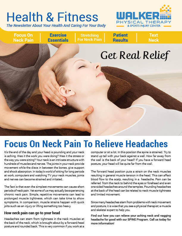 Focus On Neck Pain To Relieve Headaches Walker Physical Therapy